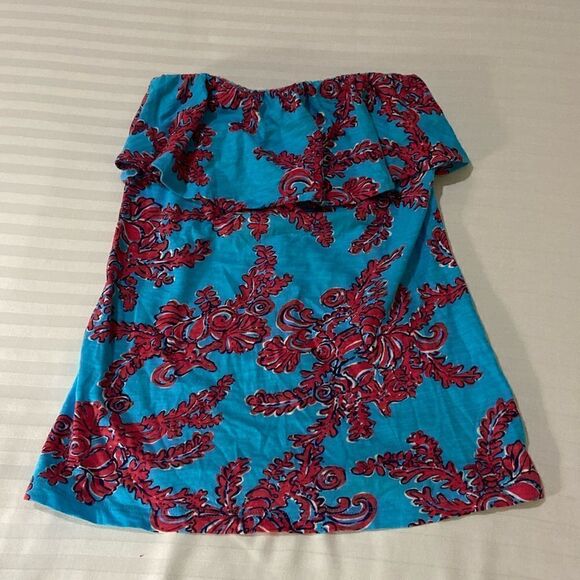 Lilly Pulitzer Wiley Ruffle Tube Top Style # 32957 Rhode Island Reef XS - Picture 1 of 7